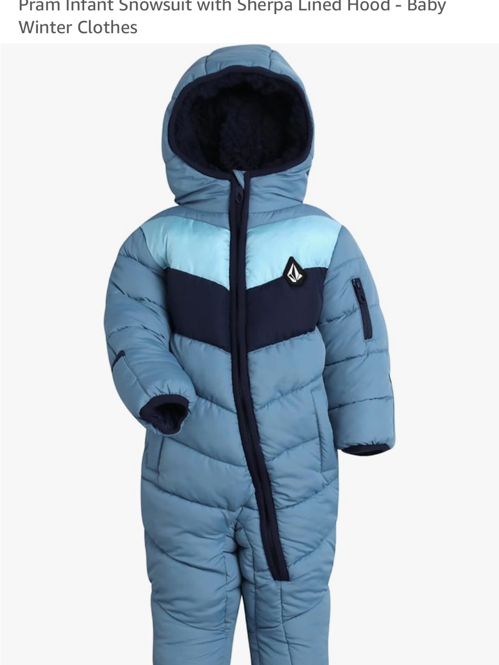 Volcom Light Blue and Navy Infant Snowsuit One-Piece